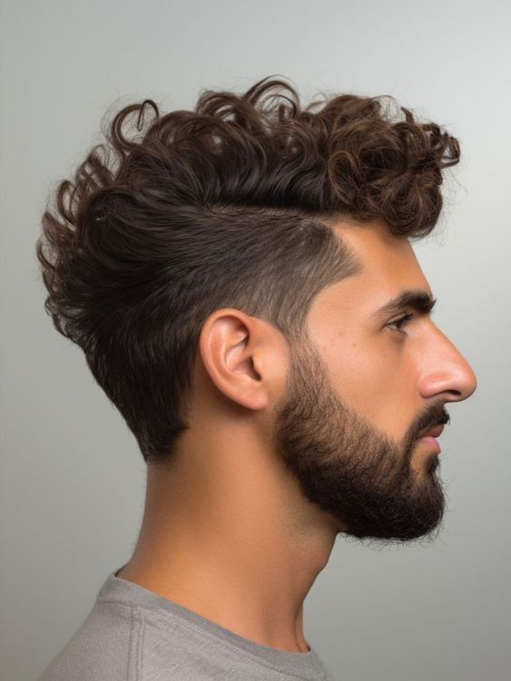 Perfect pompadour hairstyle for men with curly hair 18 ideas