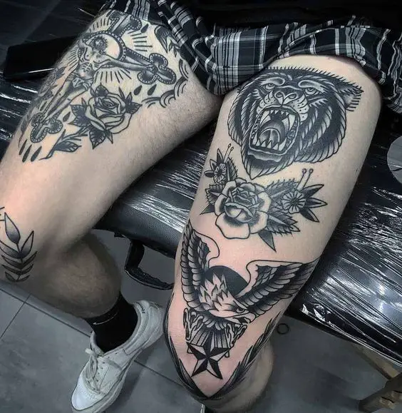 Men's thigh tattoos 18 ideas: Explore creative designs for a bold statement