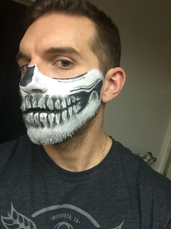 Skull makeup for men for Halloween - 2023 15 ideas