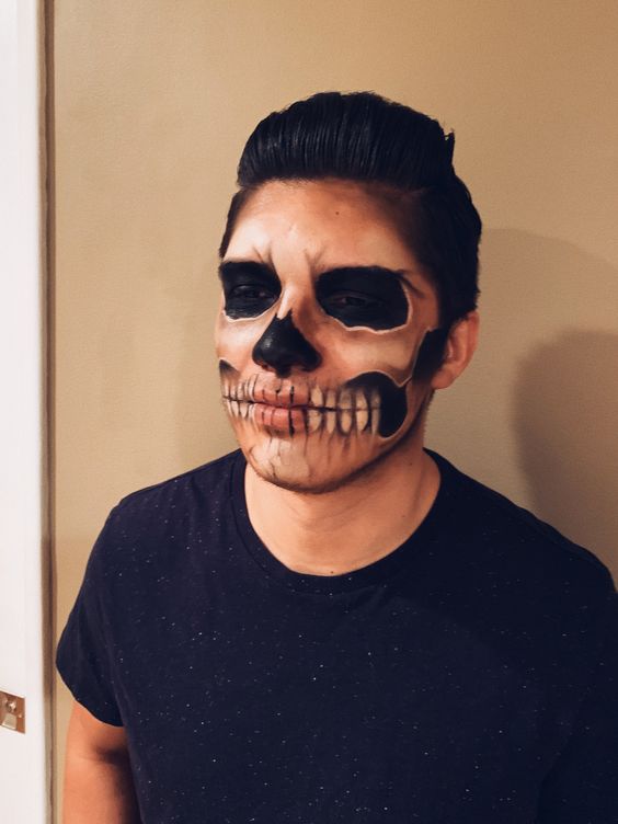 Skull makeup for men for Halloween - 2023 15 ideas