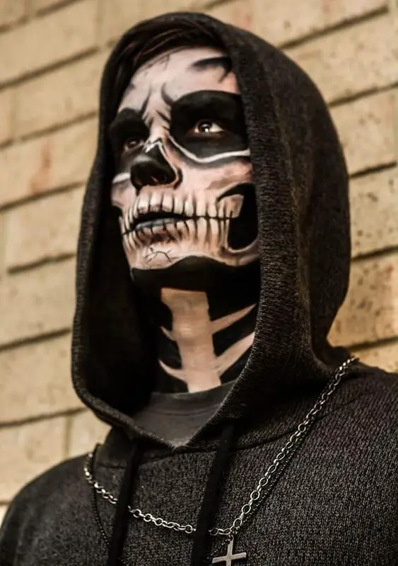 Skull makeup for men for Halloween - 2023 15 ideas