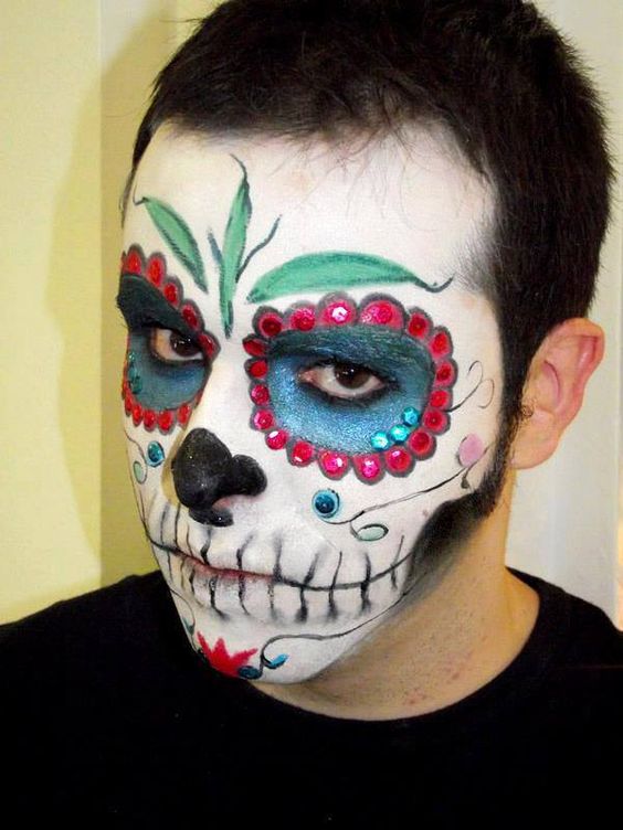 Skull makeup for men for Halloween - 2023 15 ideas