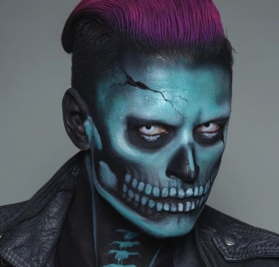 Skull makeup for men for Halloween - 2023 15 ideas