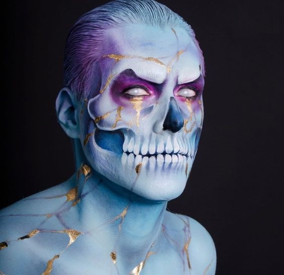 Skull makeup for men for Halloween - 2023 15 ideas