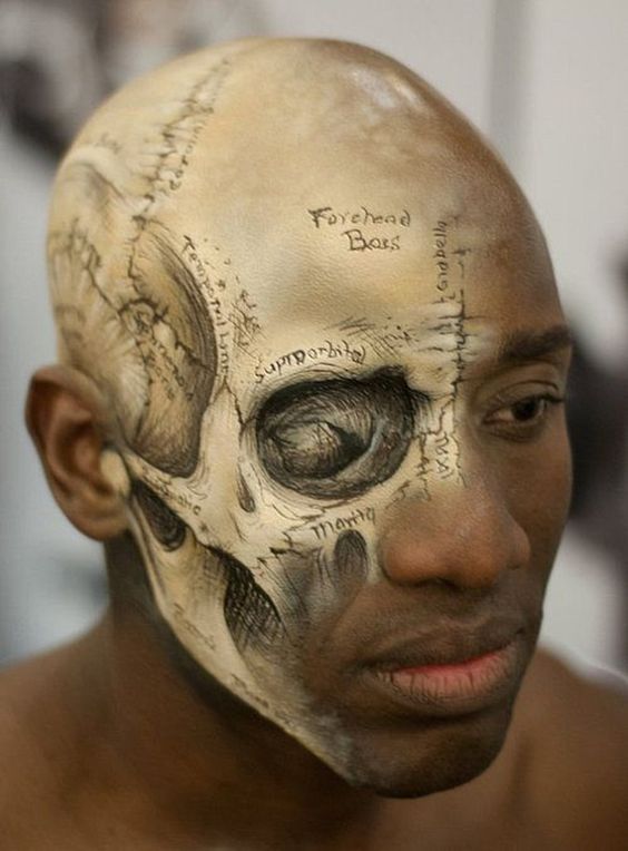 Skull makeup for men for Halloween - 2023 15 ideas