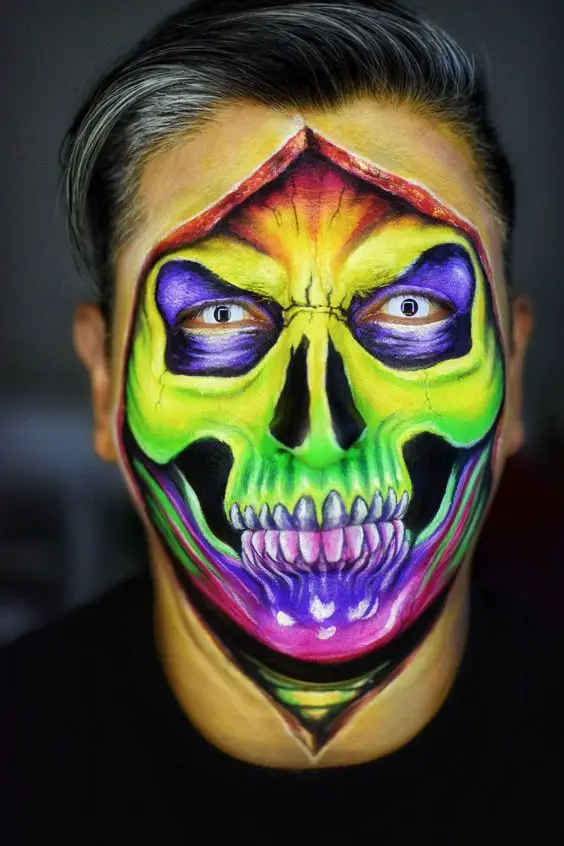 Skull makeup for men for Halloween - 2023 15 ideas