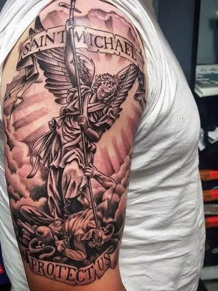 Men's angel tattoos: Divine designs and meanings 15 ideas