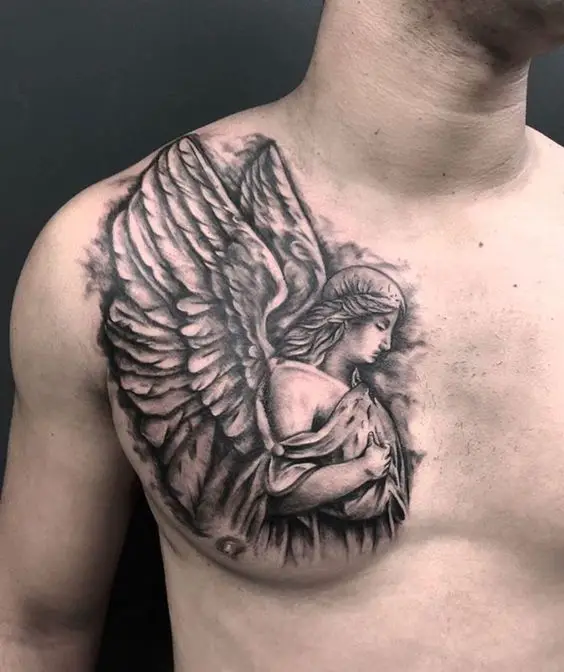 Men's angel tattoos: Divine designs and meanings 15 ideas