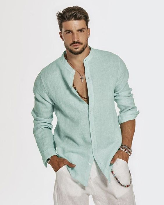 Linen shirts for men 22 ideas: Style and comfort in summer