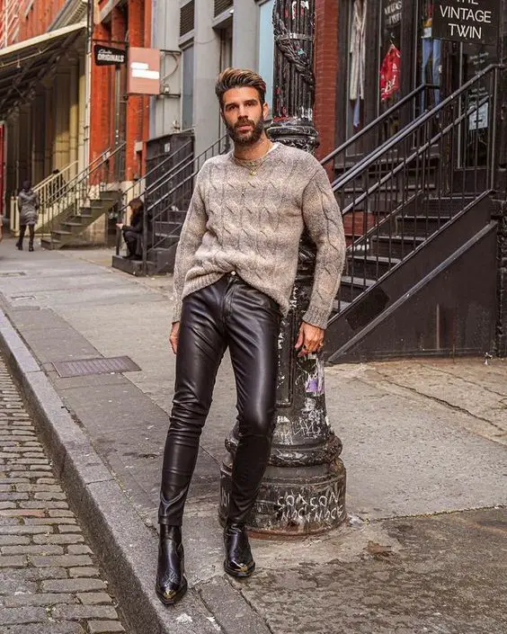 Discover the edgy world of men's leather pants 21 ideas