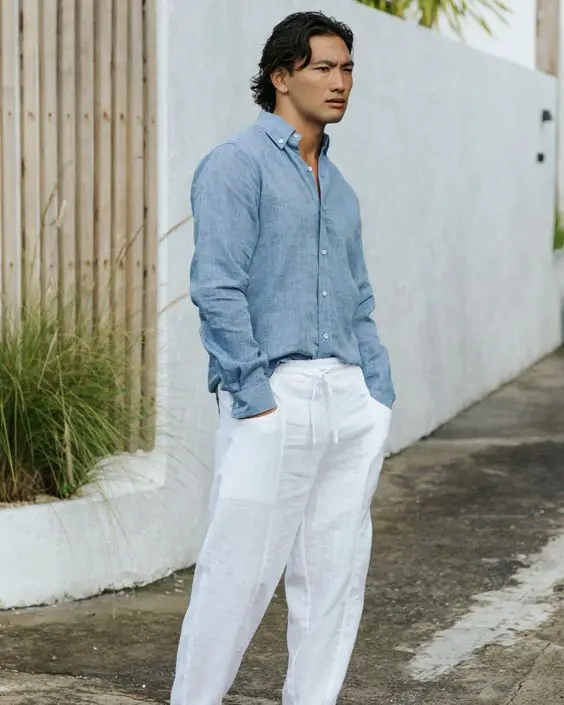 Linen shirts for men 22 ideas: Style and comfort in summer