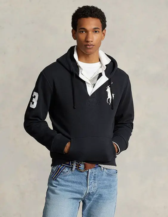 20 Stylish Polo Hoodie Mens Outfits by Ralph Lauren: Pink, Blue, and Black Ideas
