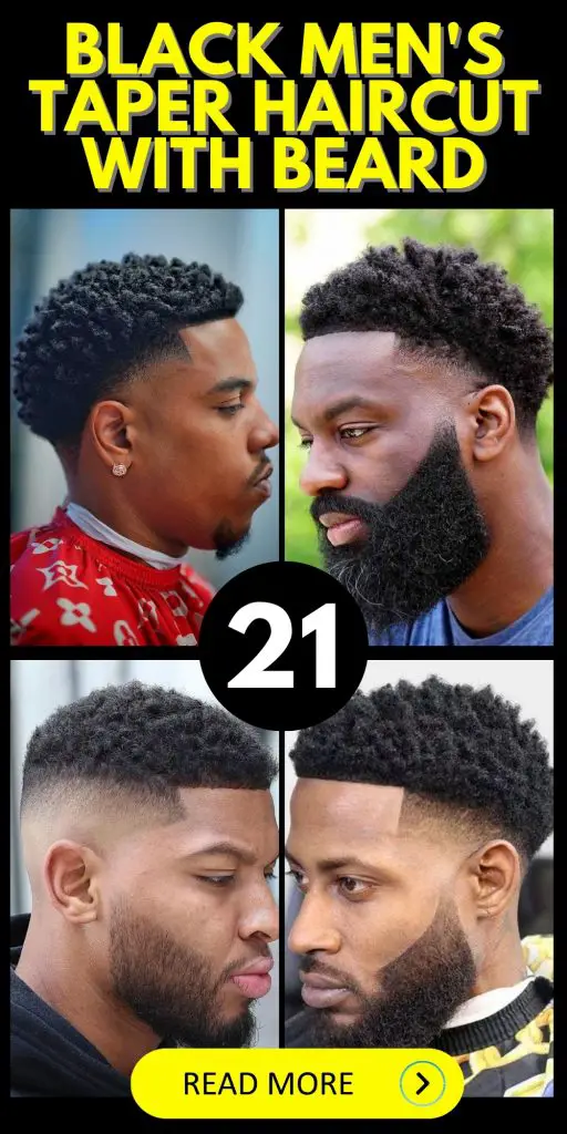 Black Men's Taper Haircuts with Beards 21 Ideas: Curly, Low, and Mid Drop Fades