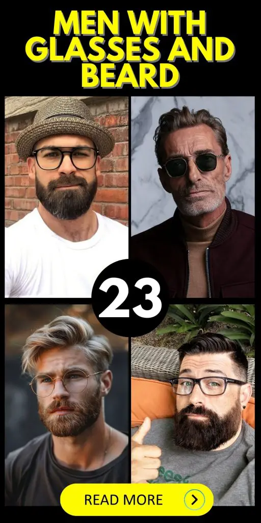 Stylish looks for men with glasses and beard: From bald to blond 23 ideas