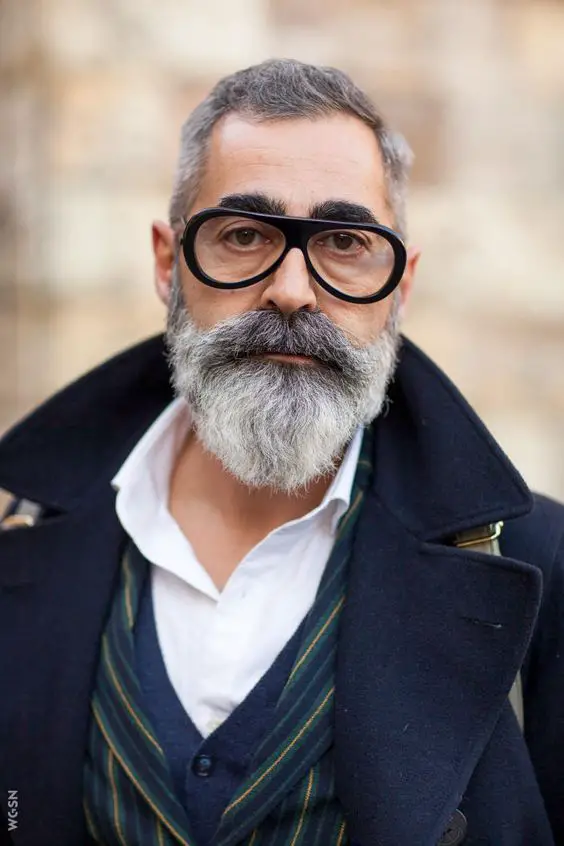 Stylish Inspirations for Men with White Mustaches: 21 Distinguished Ideas