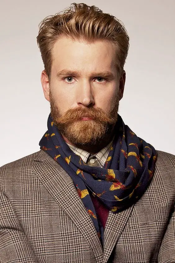 Discover 21 Stylish Hair and Beard Ideas for Blonde Men with Mustaches