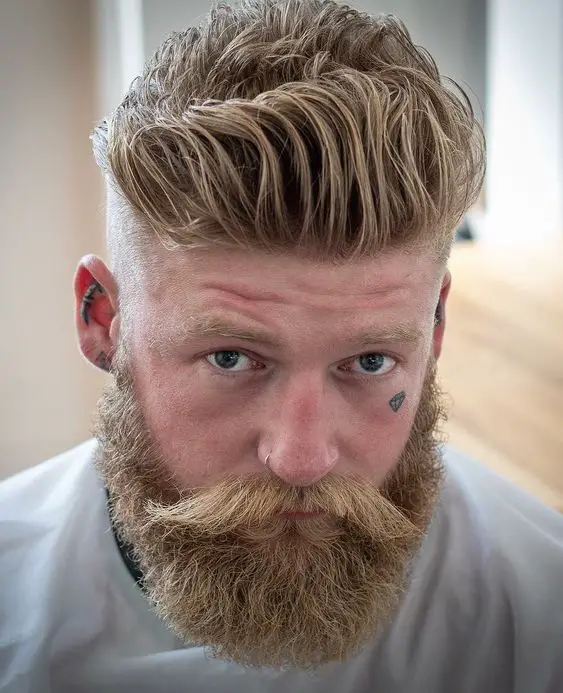 Discover 21 Stylish Hair and Beard Ideas for Blonde Men with Mustaches