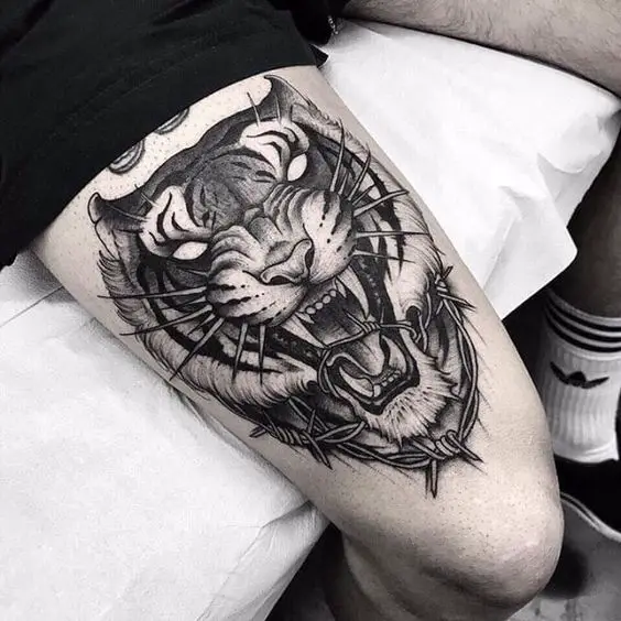 Men's thigh tattoos 18 ideas: Explore creative designs for a bold ...