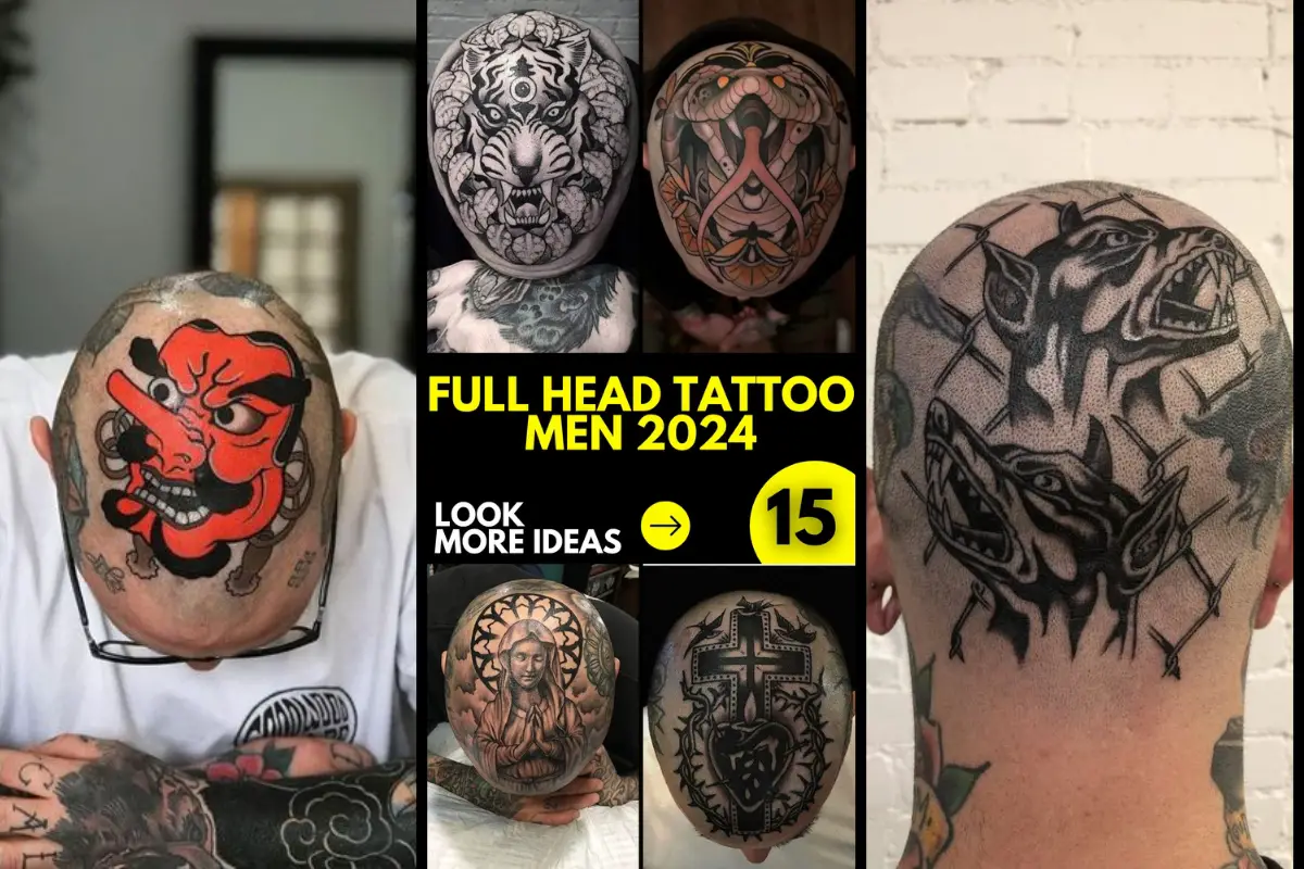 Bold full head tattoos for men in 2024 15 ideas